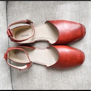 Roolee shoes in a brick color